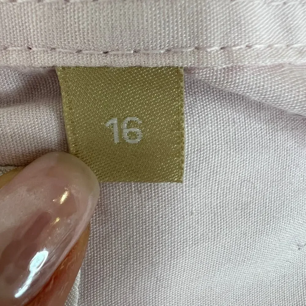 MICHAEL KORS Light Pink Button Down Collar Shirt 16 Kids Fits Womans Size S M